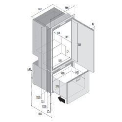 ΨΥΓΕΙΟΚΑΤΑΨΥΚΤΗΣ MARINE VITRIFRIGO DW250.2 OCX2 BTX 12/24/220V