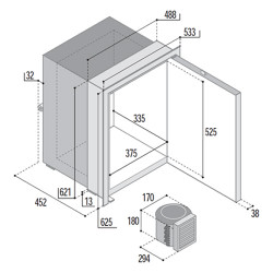 ΨΥΓΕΙΟ 12/24/220V INOX C75LX2 75L